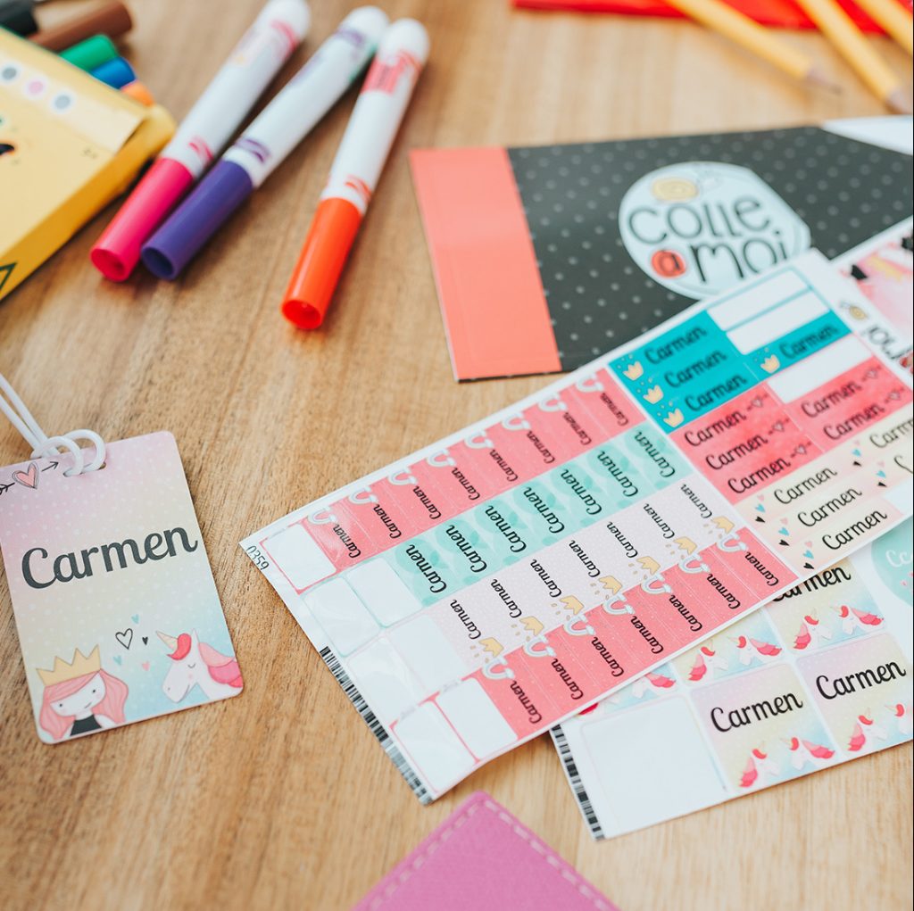 School supply name labels