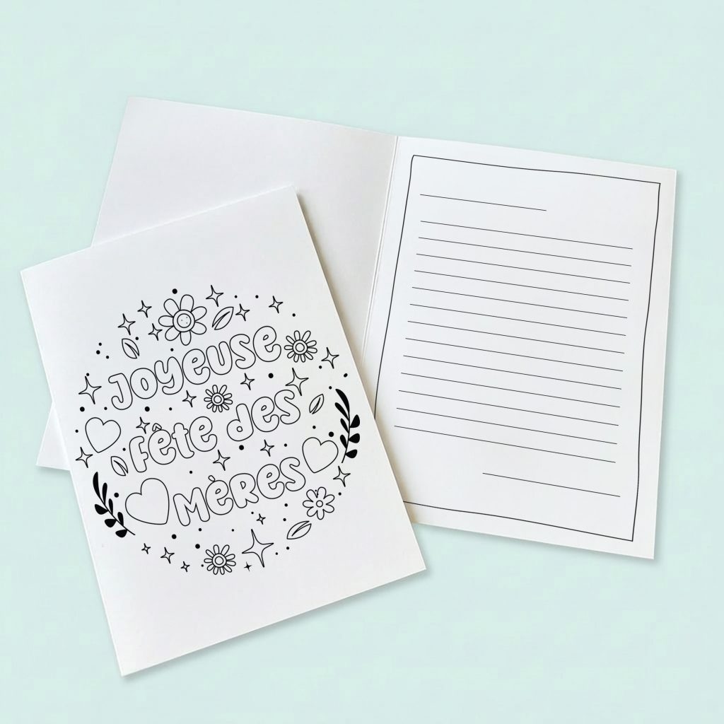 carte fete des meres colorier